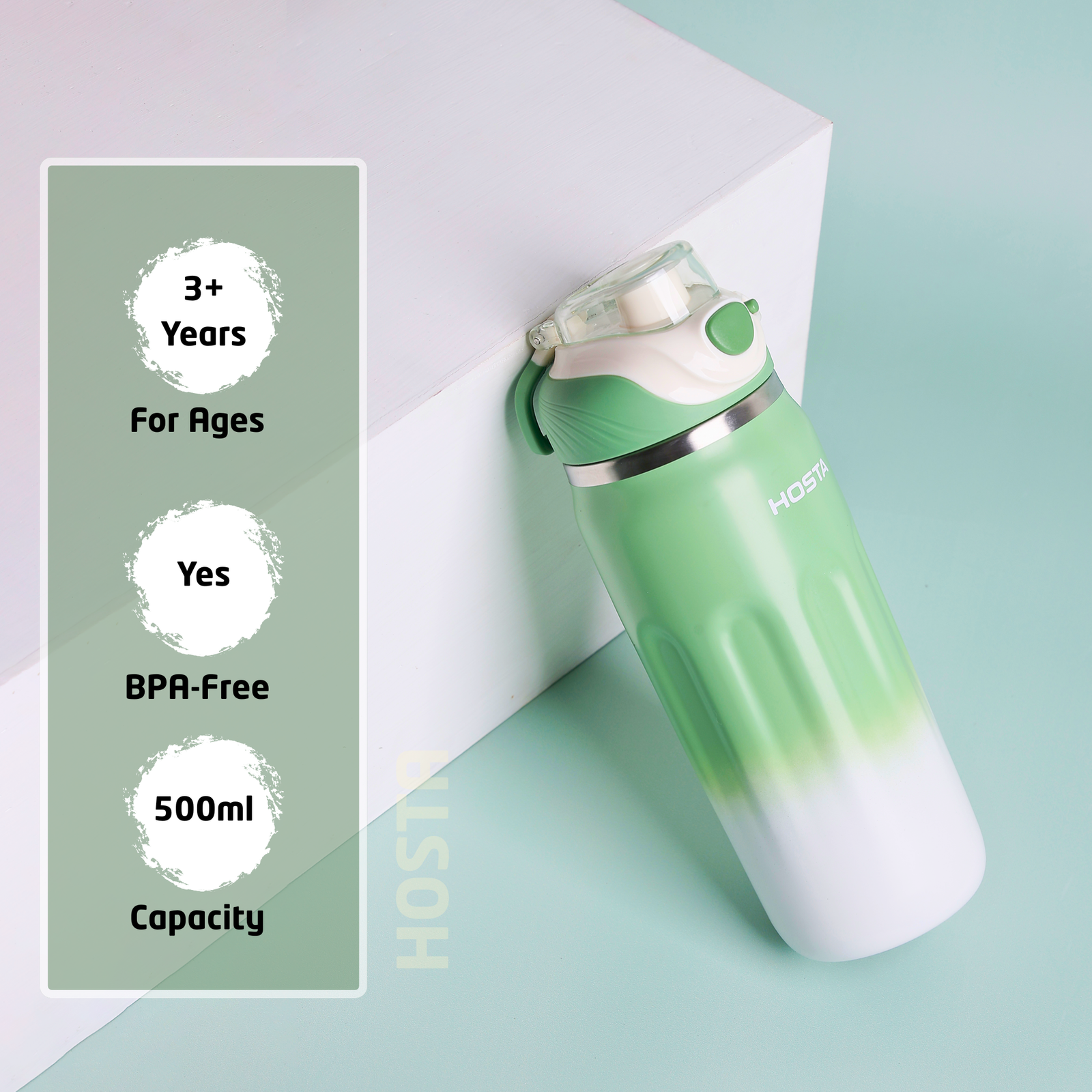 HOSTA Stainless Steel Vacuum Insulated Hot & Cold Water Bottle 500ml - Image 3